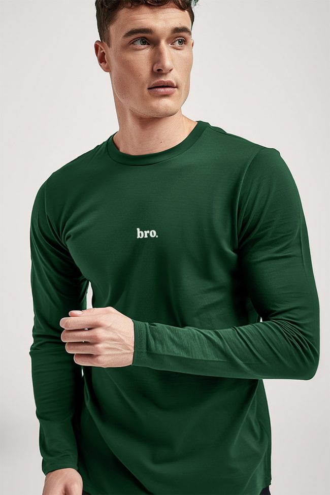 Bro, Long Sleeve Μπλούζα σε Πράσινο Χρώμα