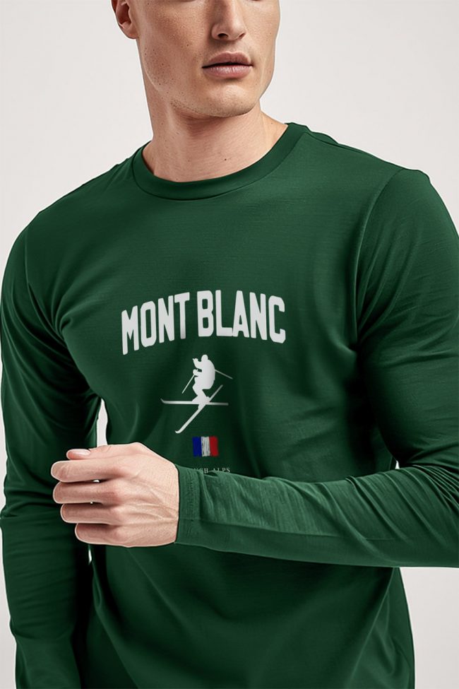 Mont Blanc Alps, Long Sleeve Μπλούζα σε Πράσινο Χρώμα