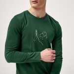 Dog High Five, Long Sleeve Μπλούζα σε Πράσινο Χρώμα