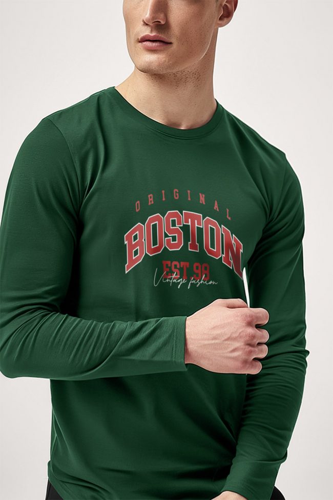 Boston Original, Long Sleeve Μπλούζα σε Πράσινο Χρώμα