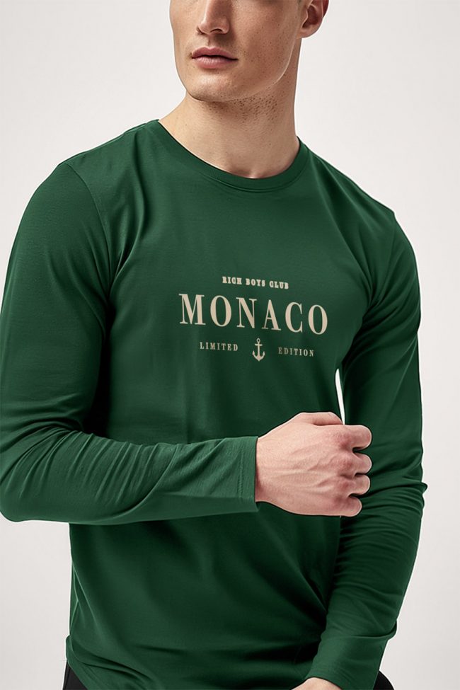 Monaco, Long Sleeve Μπλούζα σε Πράσινο Χρώμα