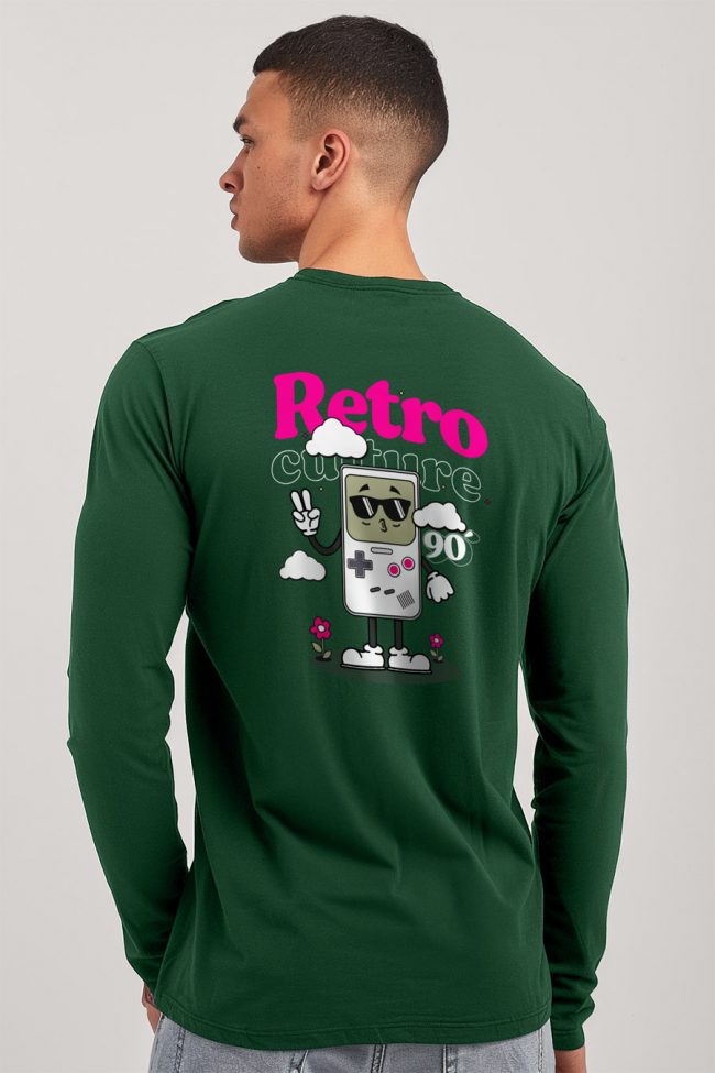 90S Retro Culture, Long Sleeve Μπλούζα σε Πράσινο Χρώμα