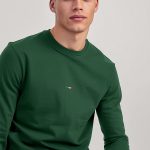 Italian Horizontal Stripe, Long Sleeve Μπλούζα σε Πράσινο Χρώμα