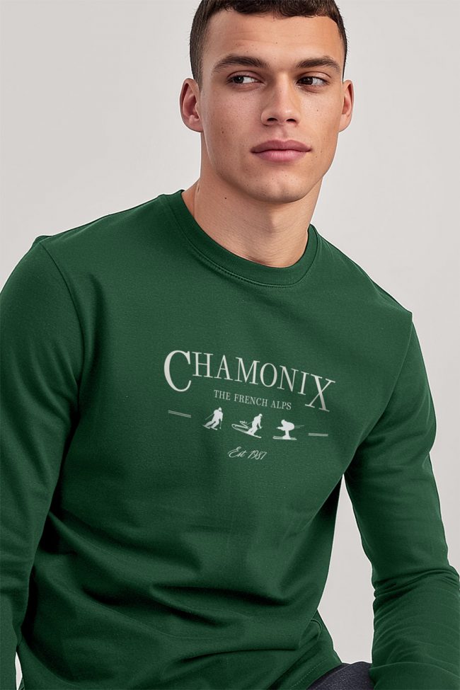 Chamonix French Alps, Long Sleeve Μπλούζα σε Πράσινο Χρώμα