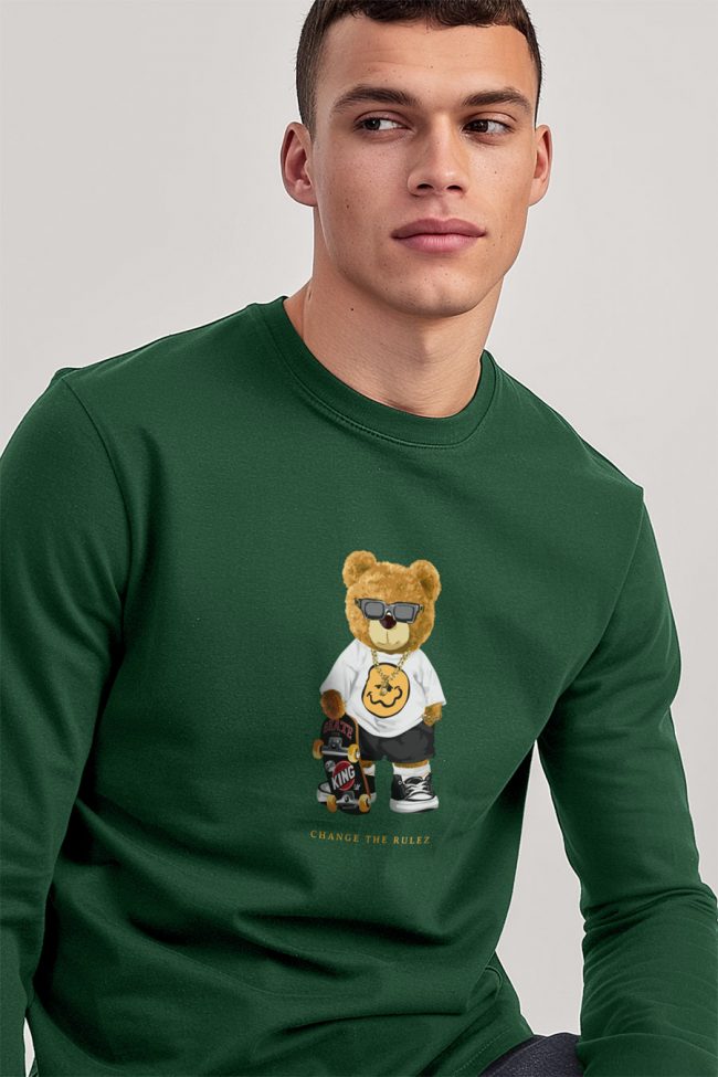 No Rulez Teddy, Long Sleeve Μπλούζα σε Πράσινο Χρώμα