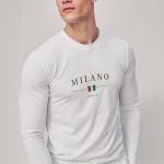 Milano Italia, Long Sleeve Μπλούζα σε Λευκό Χρώμα
