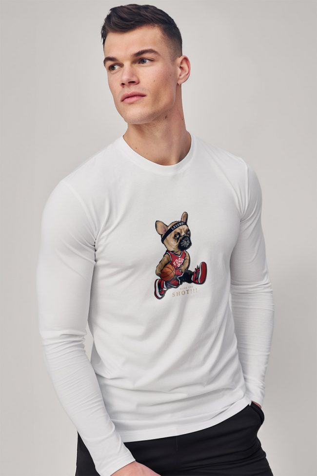 Shot Maker Teddy, Long Sleeve Μπλούζα σε Λευκό Χρώμα