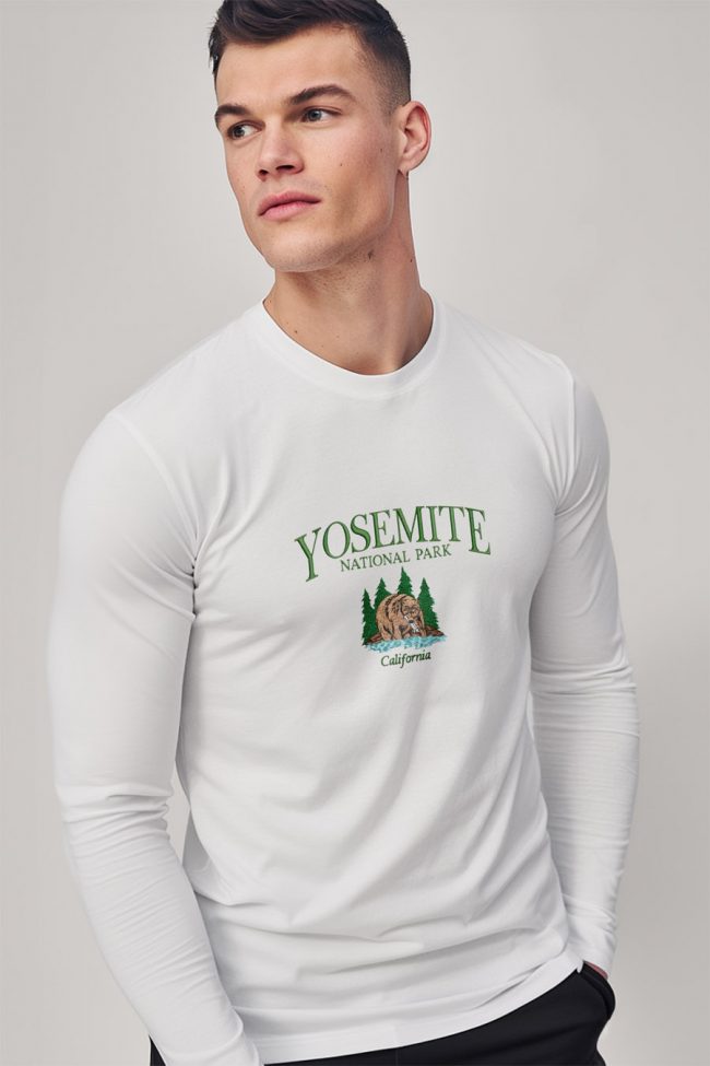 Yosemite Park, Long Sleeve Μπλούζα σε Λευκό Χρώμα