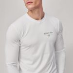 Milano Italia Minimal, Long Sleeve Μπλούζα σε Λευκό Χρώμα