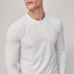 Nope, Long Sleeve Μπλούζα σε Λευκό Χρώμα