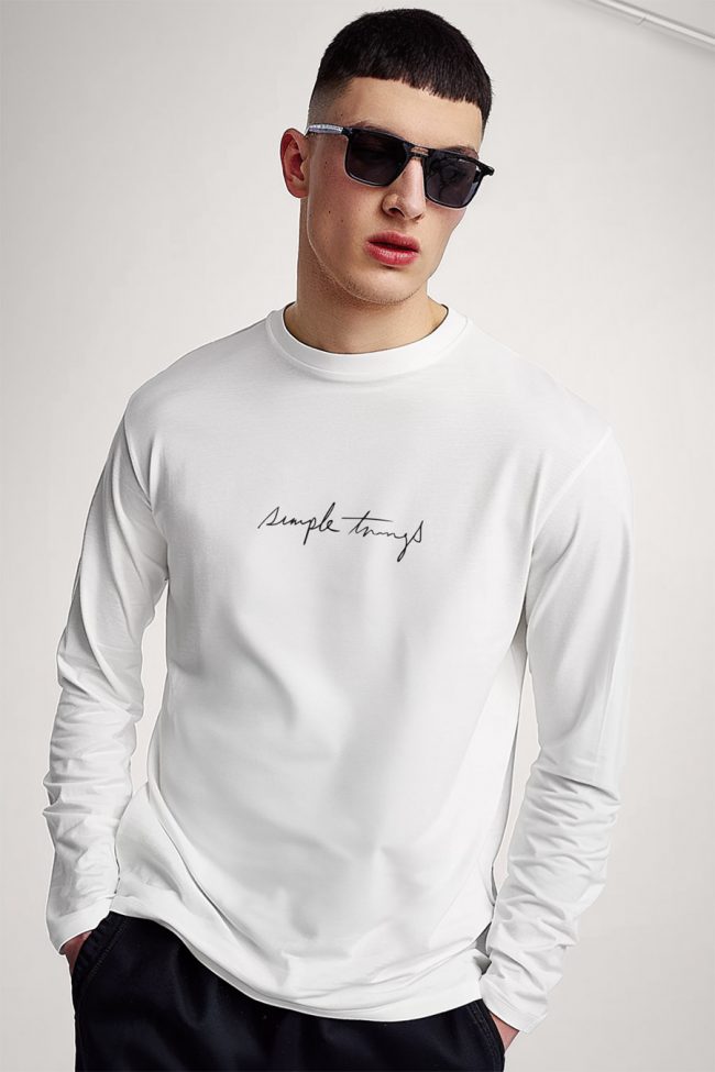 Simple Things, Long Sleeve Μπλούζα σε Λευκό Χρώμα