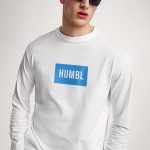 Humble Amsterdam Blue, Long Sleeve Μπλούζα σε Λευκό Χρώμα