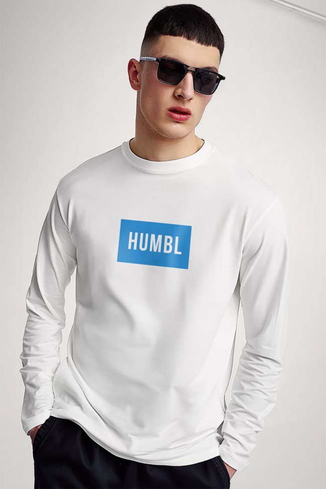 Humble Amsterdam Blue, Long Sleeve Μπλούζα σε Λευκό Χρώμα