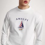 Amalfi Coast, Long Sleeve Μπλούζα σε Λευκό Χρώμα