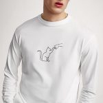 Cat Fist Bump, Long Sleeve Μπλούζα σε Λευκό Χρώμα