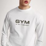 Gym Therapy, Long Sleeve Μπλούζα σε Λευκό Χρώμα