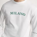 Milano Green, Long Sleeve Μπλούζα σε Λευκό Χρώμα