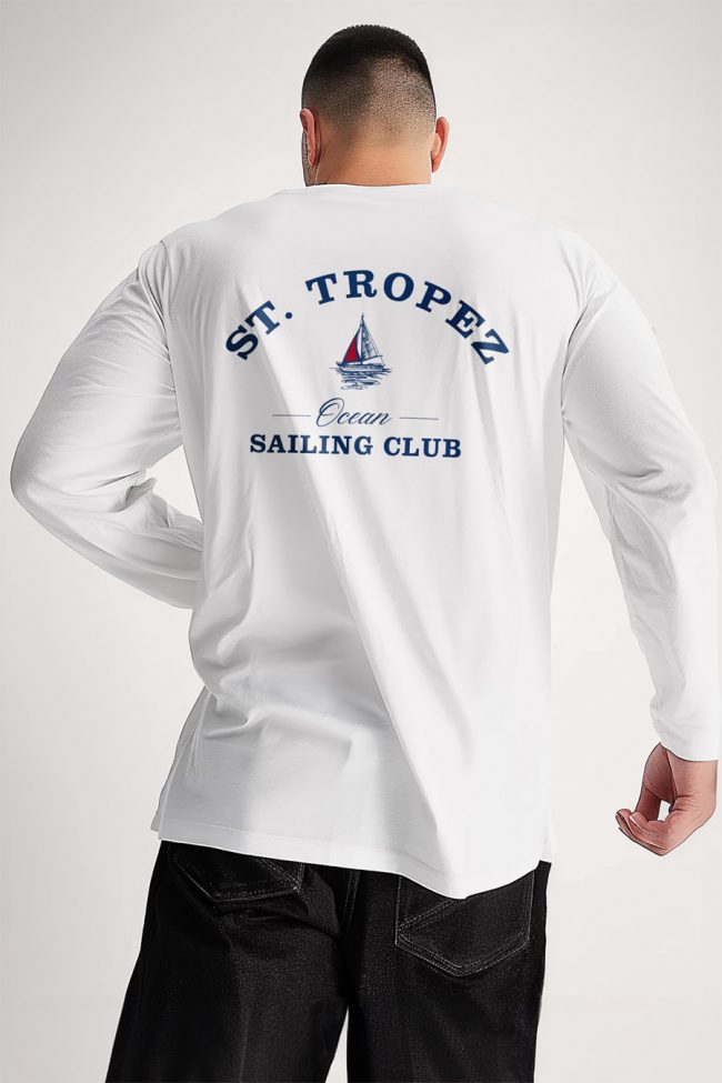 St. Tropez Sailing Club, Long Sleeve Μπλούζα σε Λευκό Χρώμα