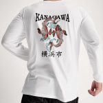 Kanagawa, Long Sleeve Μπλούζα σε Λευκό Χρώμα
