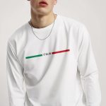 Italia Red Green, Long Sleeve Μπλούζα σε Λευκό Χρώμα