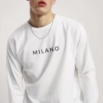 Milano Grey, Long Sleeve Μπλούζα σε Λευκό Χρώμα