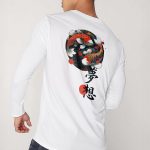 Koi Fish, Long Sleeve Μπλούζα σε Λευκό Χρώμα