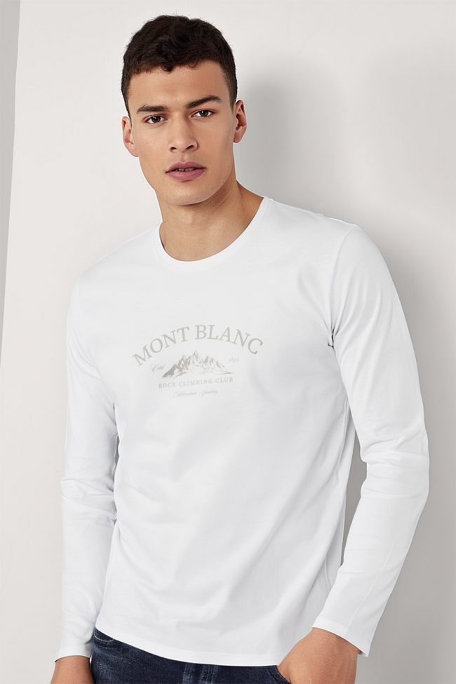 Mont Blanc Climbing Club, Long Sleeve Μπλούζα σε Λευκό Χρώμα