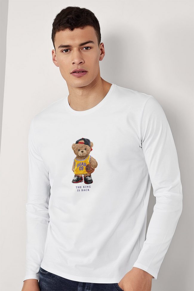 Team Bear Teddy, Long Sleeve Μπλούζα σε Λευκό Χρώμα