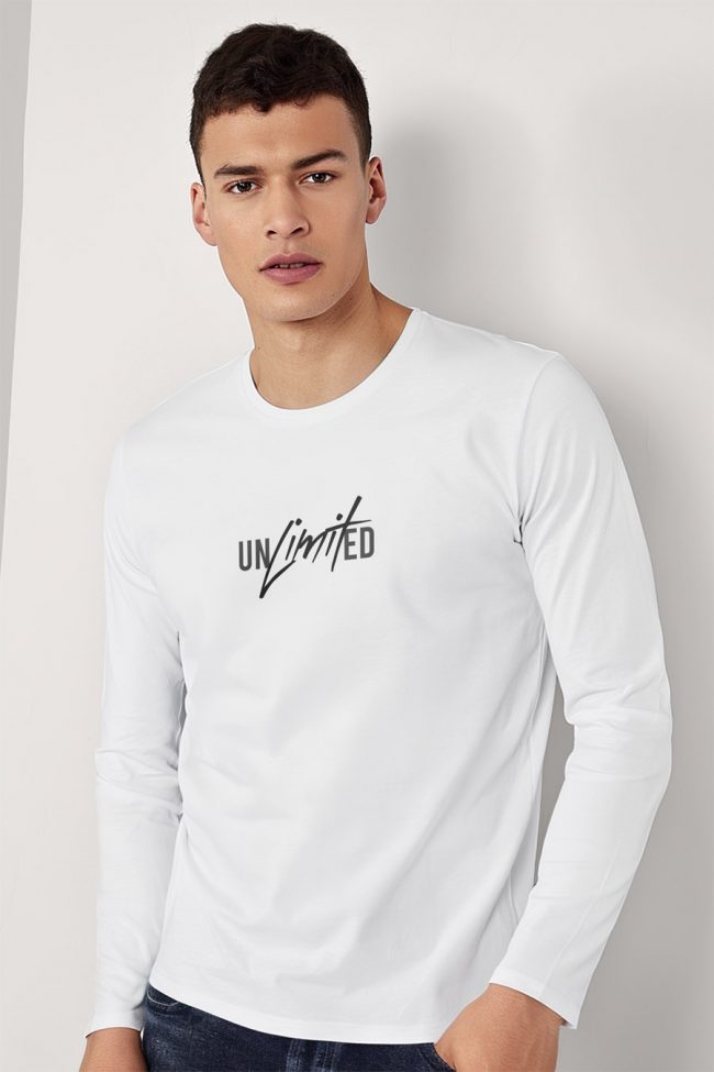 Unlimited, Long Sleeve Μπλούζα σε Λευκό Χρώμα