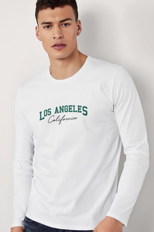 Los Angeles California, Long Sleeve Μπλούζα σε Λευκό Χρώμα