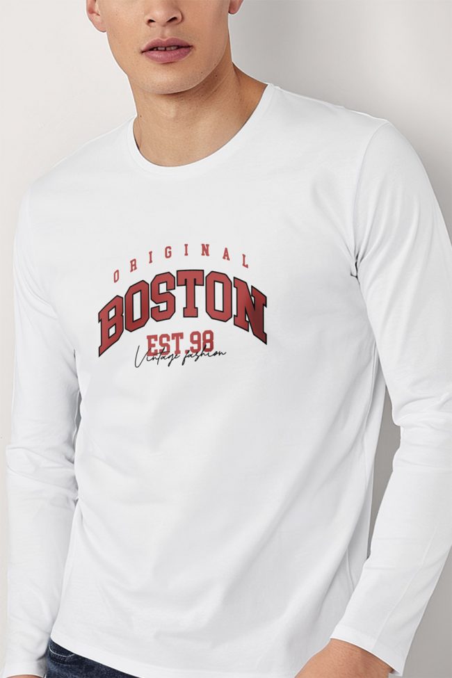 Boston Original, Long Sleeve Μπλούζα σε Λευκό Χρώμα
