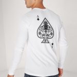 Gothic Ace, Long Sleeve Μπλούζα σε Λευκό Χρώμα