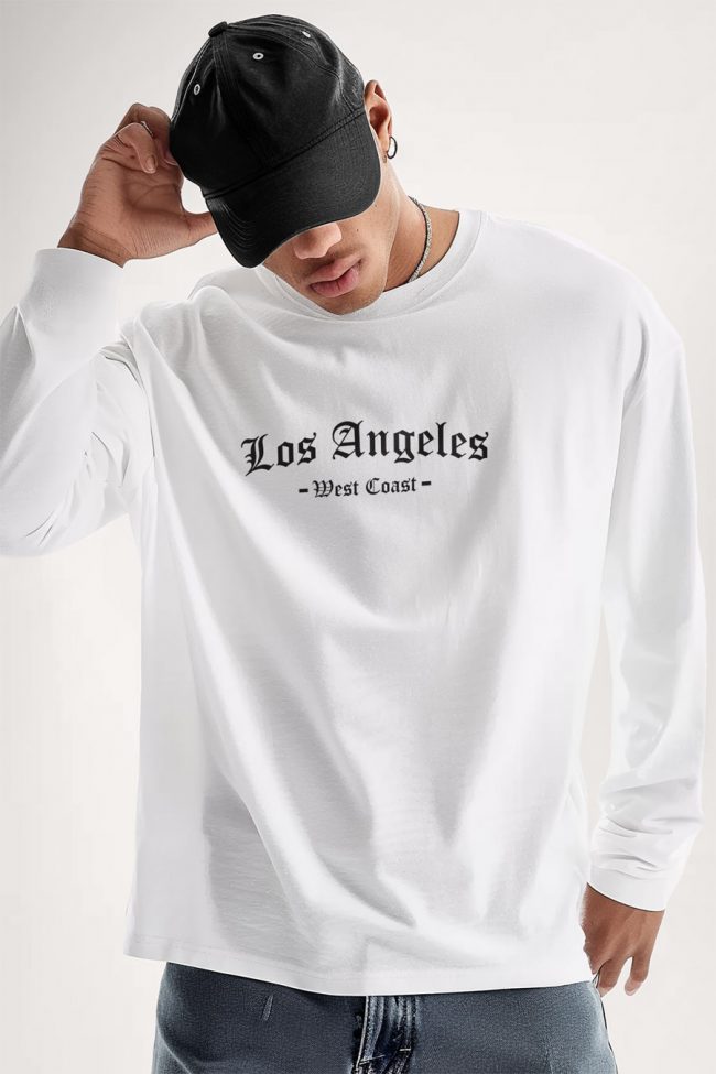 West Coast Los Angeles, Long Sleeve Μπλούζα σε Λευκό Χρώμα