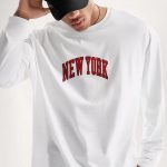 New York Red, Long Sleeve Μπλούζα σε Λευκό Χρώμα