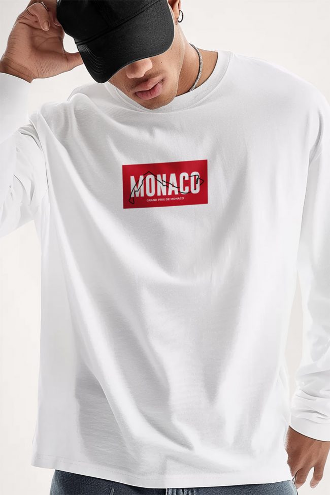 Monaco Circuit, Long Sleeve Μπλούζα σε Λευκό Χρώμα