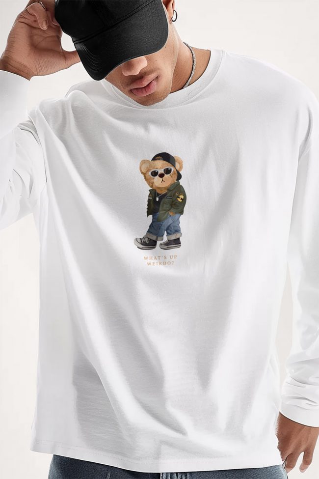 Weirdo Teddy, Long Sleeve Μπλούζα σε Λευκό Χρώμα