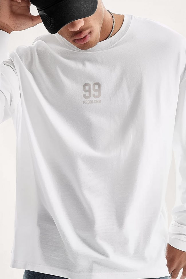 99 Problems, Long Sleeve Μπλούζα σε Λευκό Χρώμα