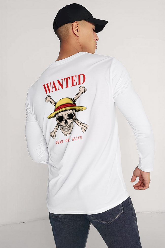 Wanted Dead Or Alive, Long Sleeve Μπλούζα σε Λευκό Χρώμα