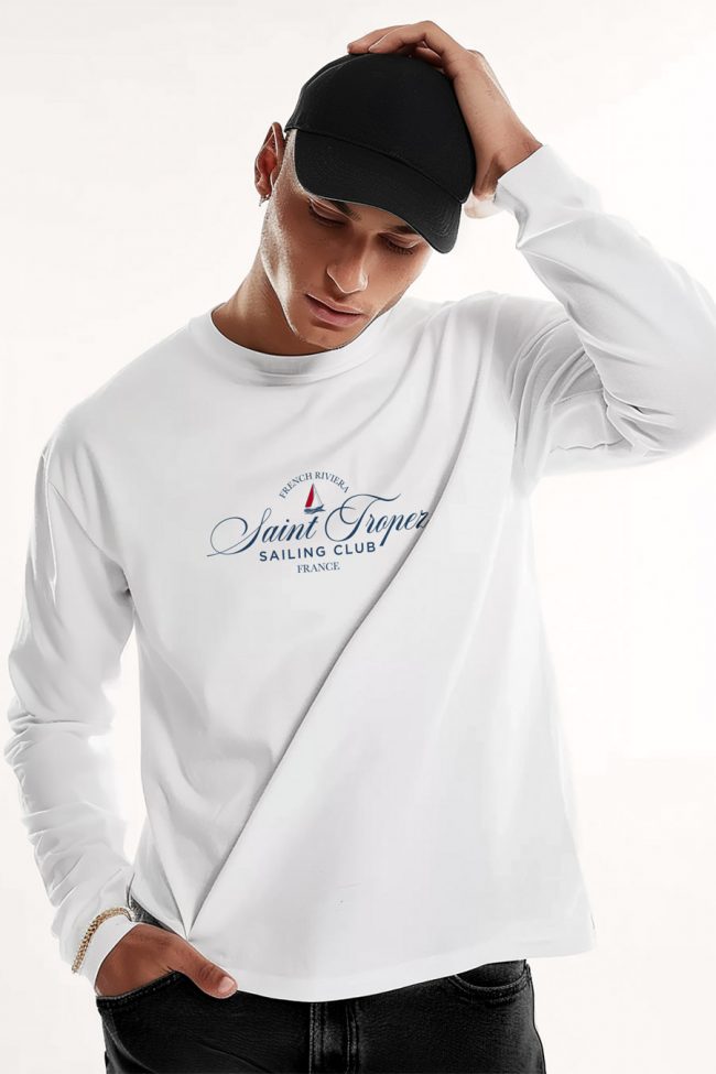 Saint Tropez Sailing Club, Long Sleeve Μπλούζα σε Λευκό Χρώμα