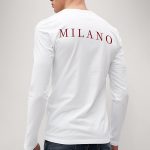 Milano Italy, Long Sleeve Μπλούζα σε Λευκό Χρώμα