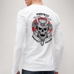 Samurai Warrior, Long Sleeve Μπλούζα σε Λευκό Χρώμα