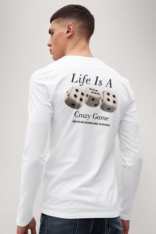 Life Is A Game, Long Sleeve Μπλούζα σε Λευκό Χρώμα