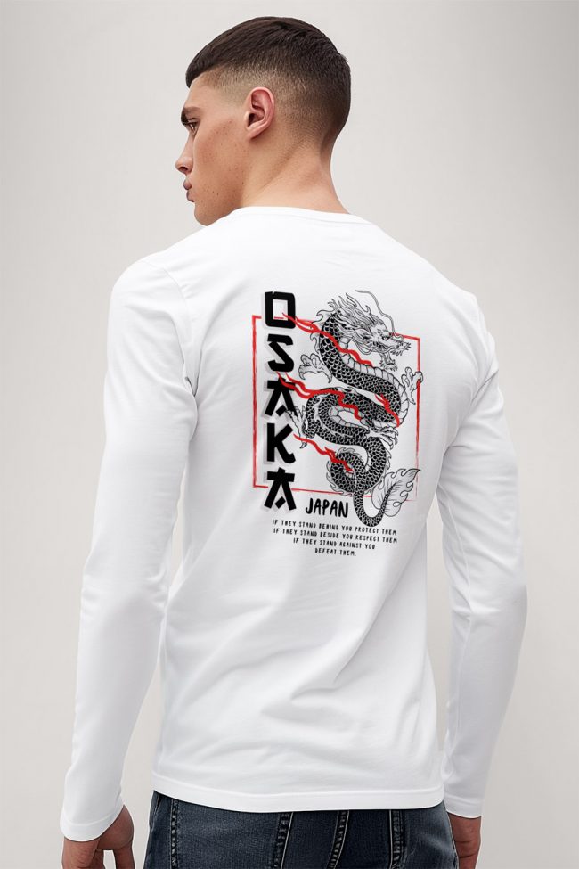 Osaka, Long Sleeve Μπλούζα σε Λευκό Χρώμα