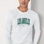 Los Angeles Usa, Long Sleeve Μπλούζα σε Λευκό Χρώμα