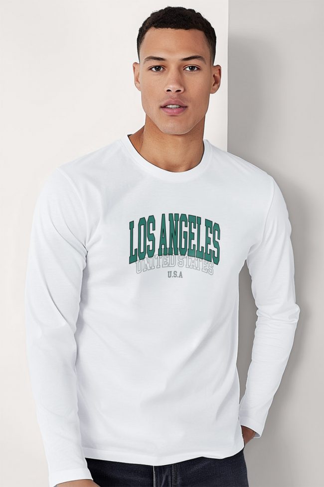 Los Angeles Usa, Long Sleeve Μπλούζα σε Λευκό Χρώμα