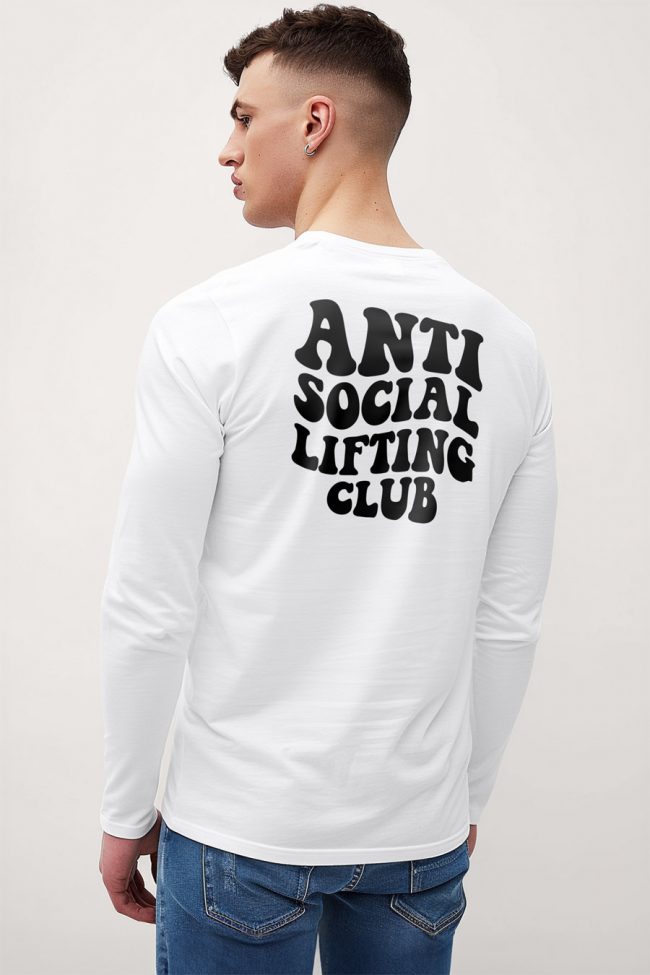 Antisocial Lifting Club, Long Sleeve Μπλούζα σε Λευκό Χρώμα