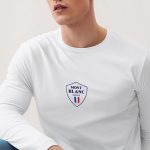 Mont Blanc Flag, Long Sleeve Μπλούζα σε Λευκό Χρώμα