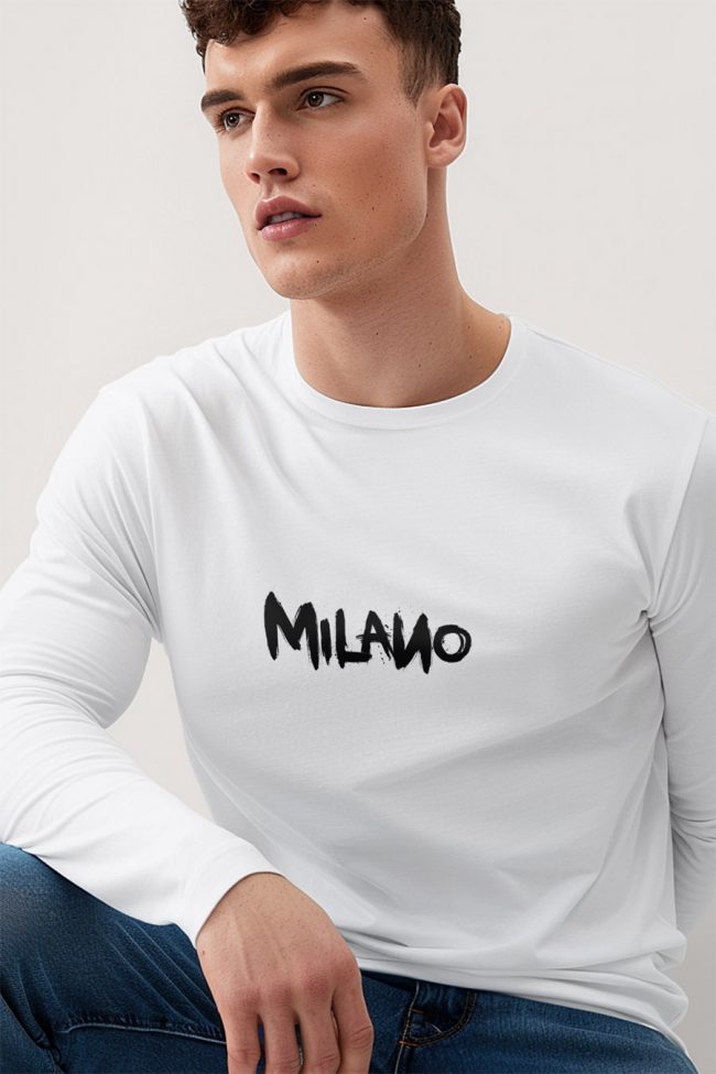Milano Graffiti, Long Sleeve Μπλούζα σε Λευκό Χρώμα
