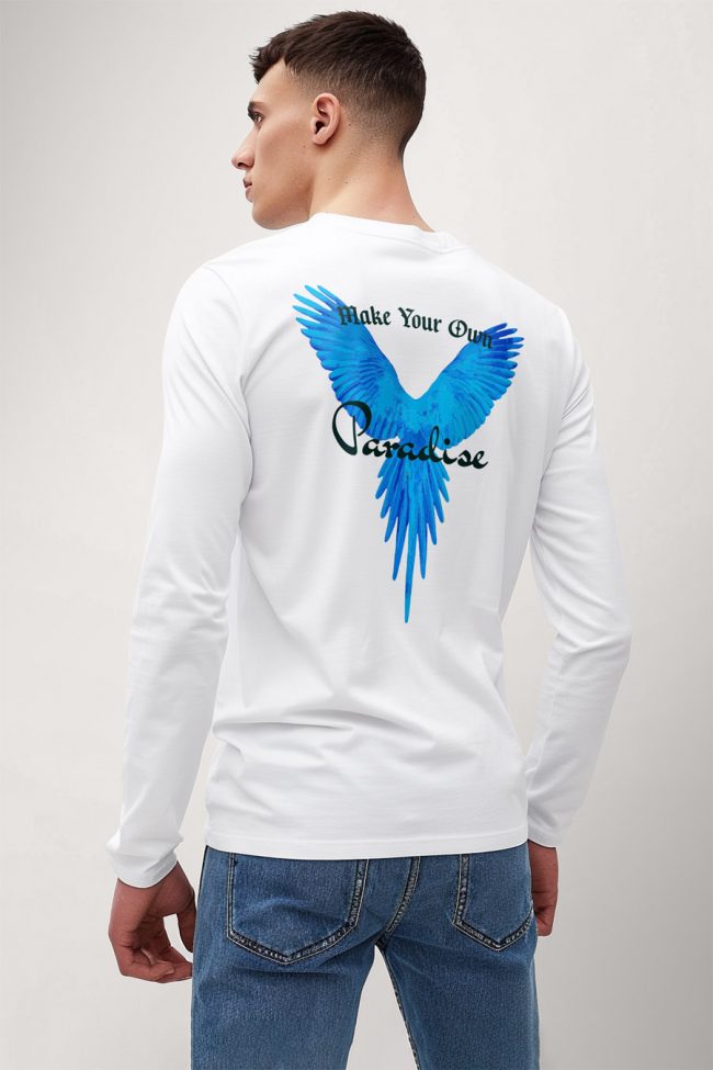 Your Own Paradise, Long Sleeve Μπλούζα σε Λευκό Χρώμα