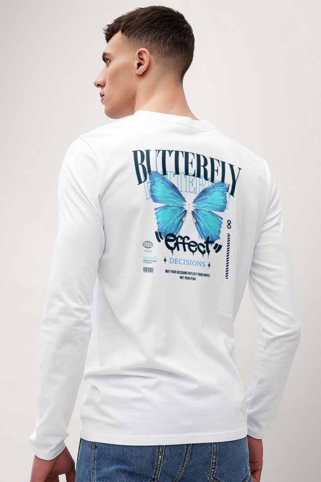 Butterfly Effect, Long Sleeve Μπλούζα σε Λευκό Χρώμα